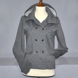 Hurley Women's Moto Sweatshirt Jacket Size Small Gray With Hood